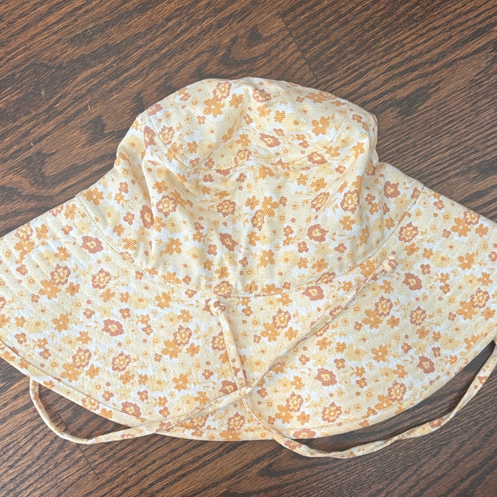 Lack Of Color Sun Hat with Yellow Floral Design